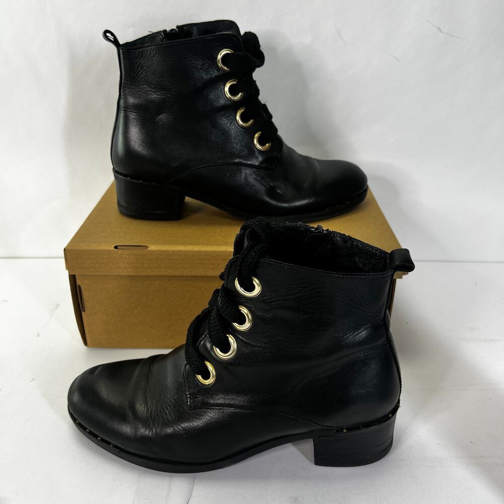 Minelli Itallian Leather Block Heel Booties Women's Size 39/9